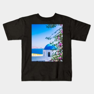 Aesthetic island photo with flowers Kids T-Shirt